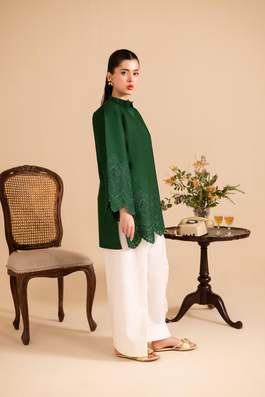 kinzay Green palm Farshi 2 pc