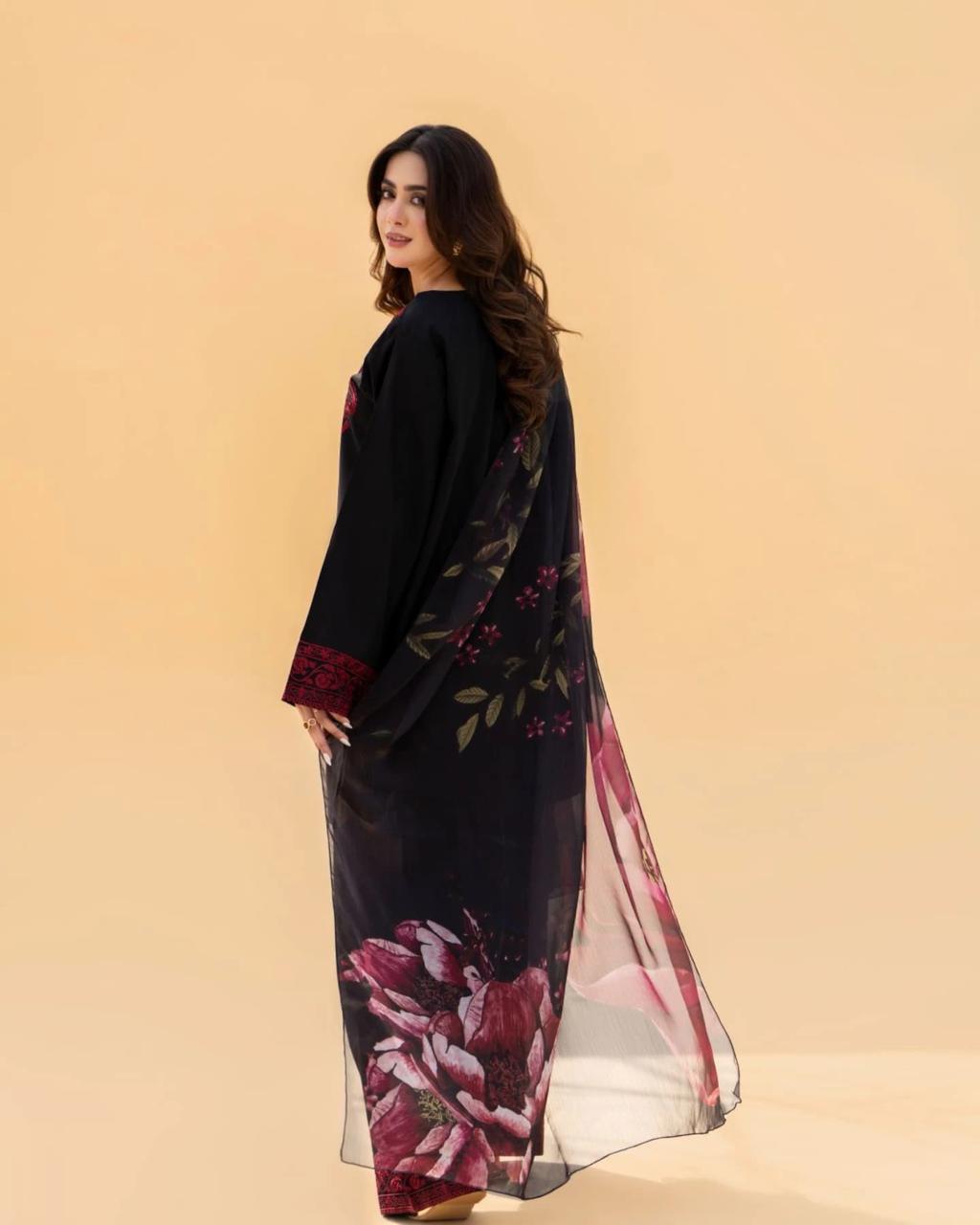 KINZAY lawn 3 pc(Farshi Shalwar)
