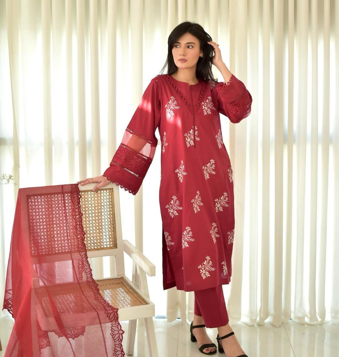 Kinzay Emb Lawn 3pc