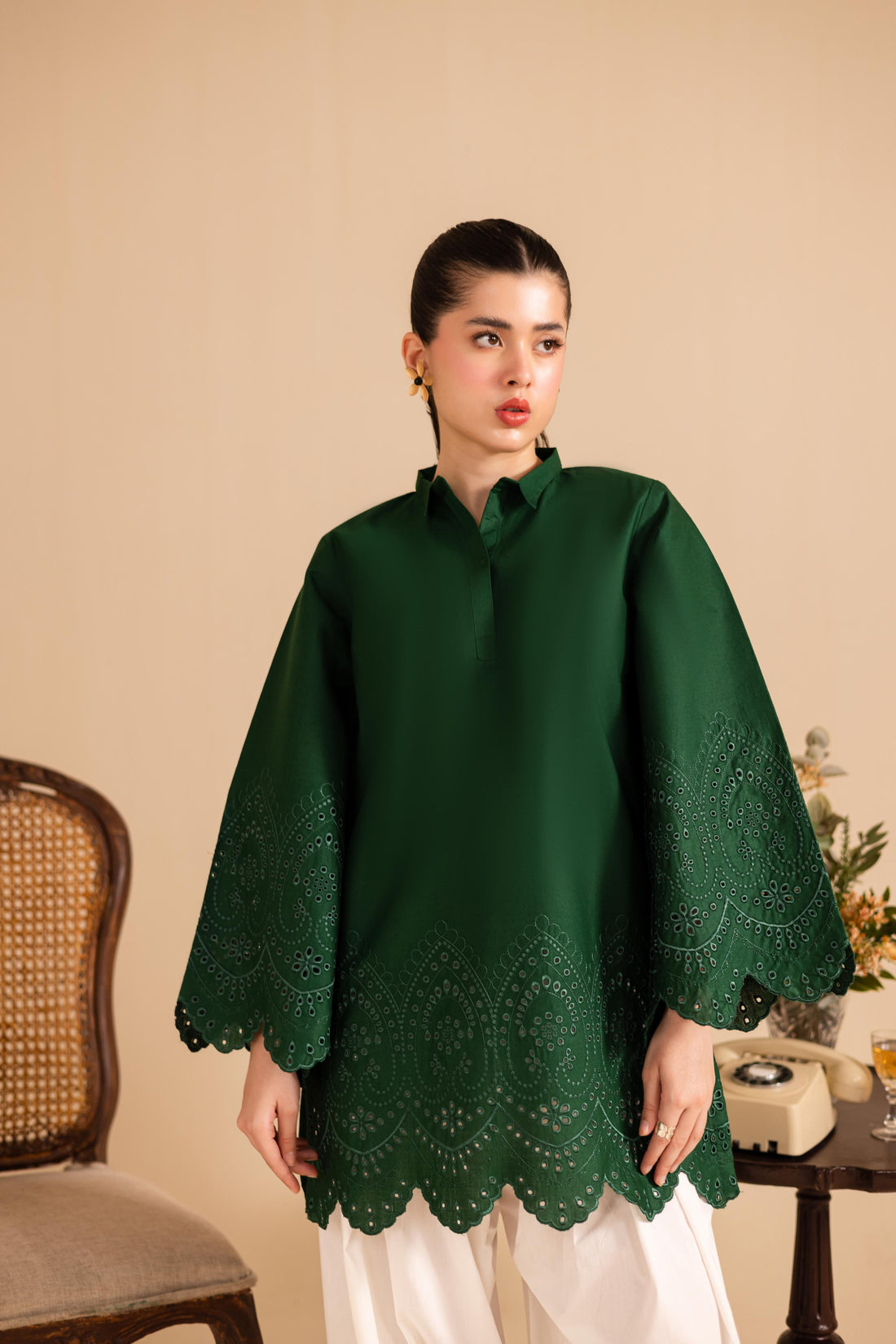 kinzay Green palm Farshi 2 pc