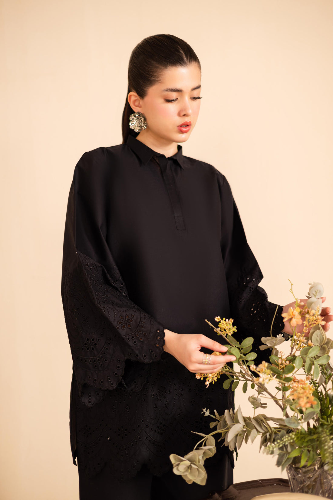 kinzay Black Rose Farshi 2 pc